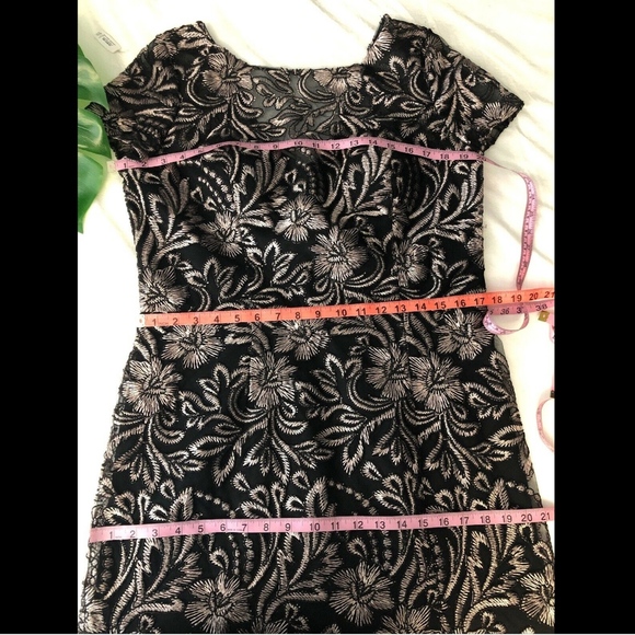 NEW $288 JS Collection Embroidered Trumpet Gown Salmon Black [ SZ 14‎ ] #E528 - Picture 7 of 8